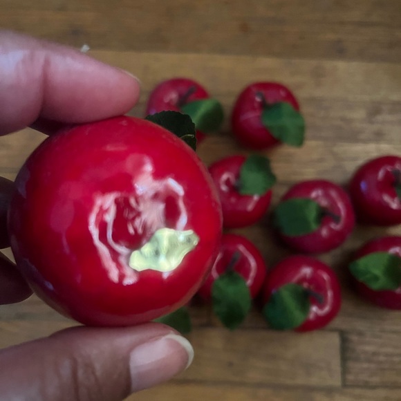 Red Apples Vintage Dozen 12 Fake Fruit Christmas Decorations Holiday Decor - Picture 5 of 5